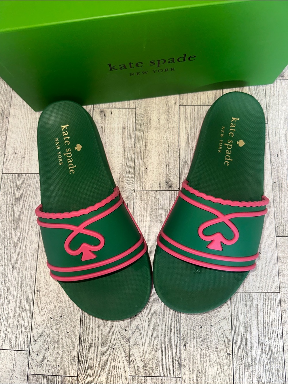 kate spade New York Green & Pink Slide Sandals size 7